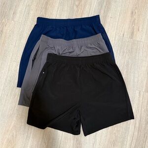 Men’s 3-Pack Athletic Running Shorts with Zip Pockets Size L